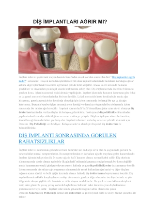 DİŞ İMPLANTLARI AĞRIR MI?