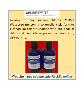 Buy Sodium Chlorite 28% Online  Wpspurewater.com
