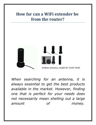 How far can a WiFi extender be from the router