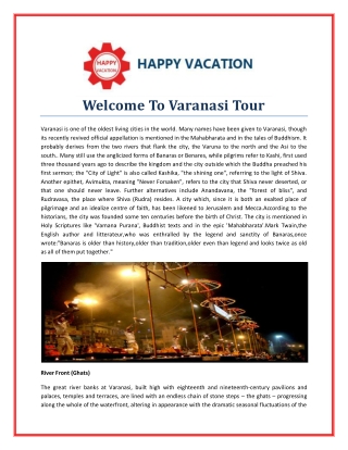 Welcome To Varanasi Tour