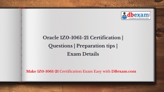Oracle 1Z0-1061-21 Certification | Questions | Preparation tips | Exam Details
