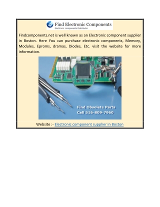Electronic Component Supplier In Boston  Findcomponents.net