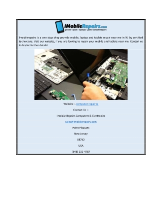 Computer, Tablet and Phone Screen Repair Near Me in NJ