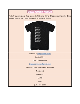 Buy Online Drag Queen T-Shirts