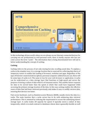 Comprehensive Information on Caching