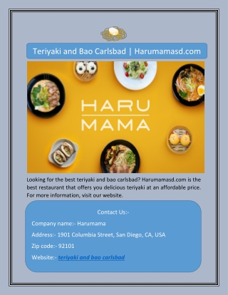 Teriyaki and Bao Carlsbad | Harumamasd.com