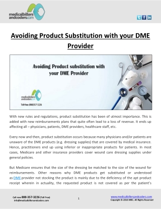 Avoiding Product Substitution with your DME Provider