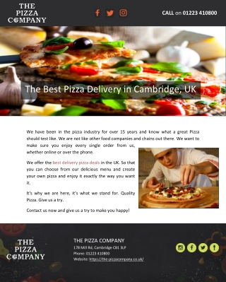 The Best Pizza Delivery in Cambridge, UK