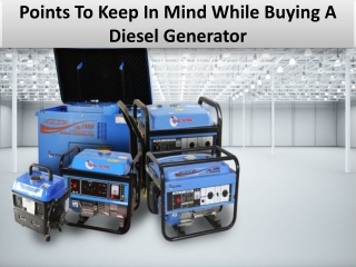 Diesel Generators Get in Various Shapes and Sizes