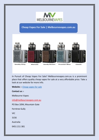 Cheap Vapes For Sale | Melbournevapes.com.au