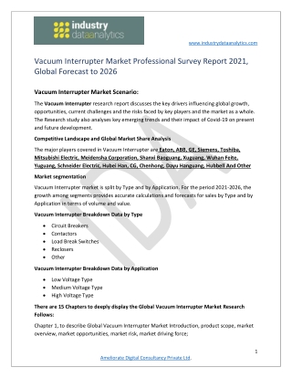 Vacuum Interrupter Market Size To Record A Substantially CAGR Over 2021-2026