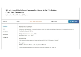 IMcp-Internal Medicine &ndash; Common Problems Atrial Fibrillation; Chest Pain; Depression