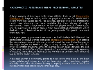 Chiropractic Assistance Helps Professional Athletes