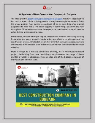 Looking For Best Construction Company in Gurgaon