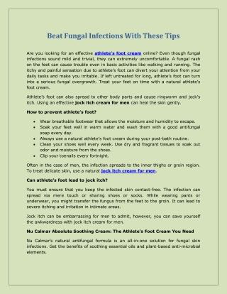 Beat Fungal Infections With These Tips