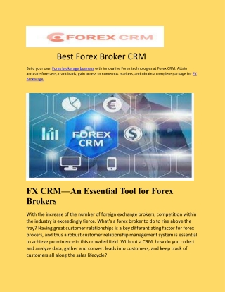 Best Forex Broker CRM