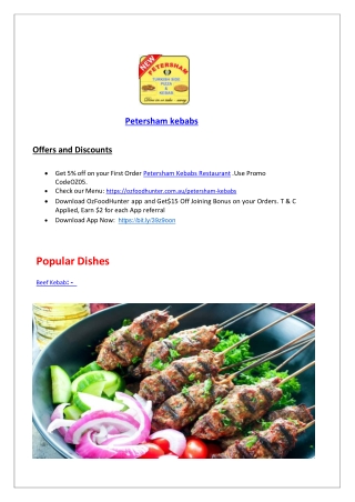 5% off - Petersham Turkish Pide Pizza & Kebabs Menu, NSW