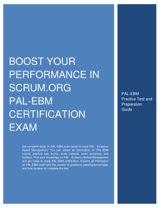 Boost Your Performance in Scrum.org PAL-EBM Certification Exam