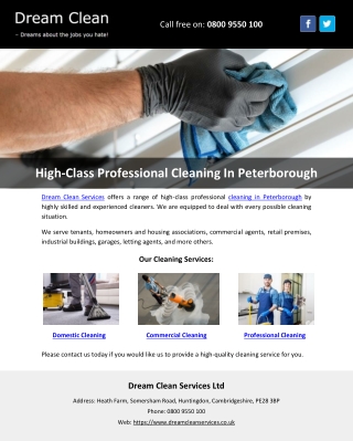 High-Class Professional Cleaning In Peterborough