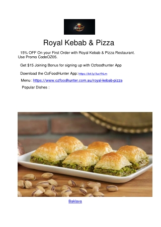 15% off - Royal kebab & pizza Restaurant Bentleigh, VIC