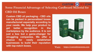 Some Financial Advantage of Selecting Cardboard Material for CBD Oil Boxes