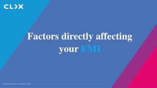 Factors directly affecting your EMI