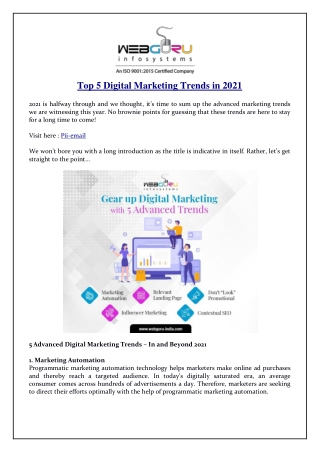 Top 5 Digital Marketing Trends in 2021