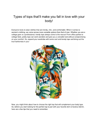 Floral tops for women