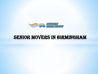 Senior Movers in Birmingham