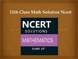 11th Class Math Solution Ncert