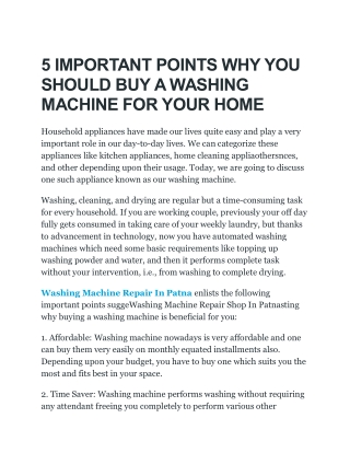 5 IMPORTANT POINTS WHY YOU SHOULD BUY A WASHING MACHINE FOR YOUR HOME (1)