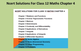Ncert Solutions For Class 12 Maths Chapter 4