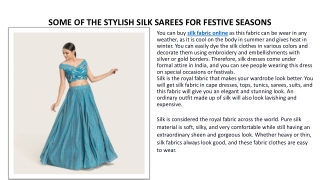 SOME OF THE STYLISH SILK SAREES FOR FESTIVE SEASONS