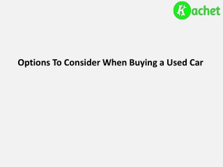 Options To Consider When Buying a Used Car