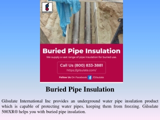 Buried Pipe Insulation