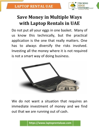 Save Money in Multiple Ways with Laptop Rentals in UAE
