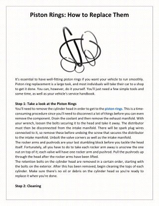 Piston Rings How to Replace Them