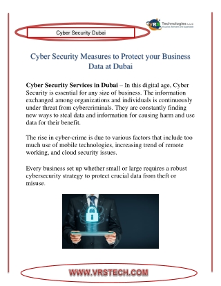 What are Cyber Security Measures to Protect your Data at Dubai?