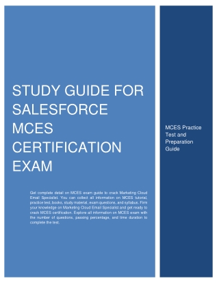 Study Guide for Salesforce MCES Certification Exam