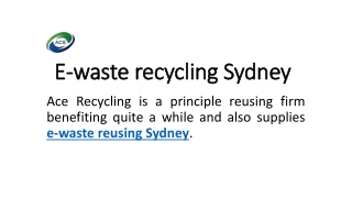E-waste recycling Sydney