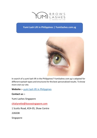 Yumi Lash Lift in Philippines | Yumilashes.com.sg