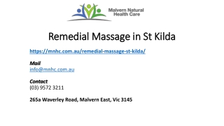 Remedial massage in St Kilda | MNHC
