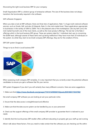 Small Business ERP - Be Aware of These Things