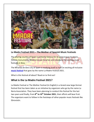 La Madre Festival 2021 - The Mother of spanish music festivals