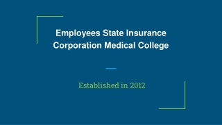 ESIC Medical College Admission