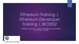 Ethereum Training | Ethereum Developer Training | BC0002
