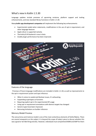 What's new in Kotlin 1.5.30?