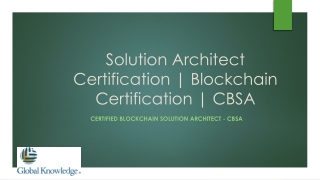 Solution Architect Certification | Blockchain Certification | CBSA
