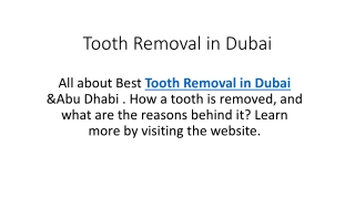 Tooth Removal in Dubai