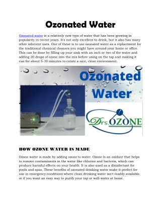 Ozonated Water